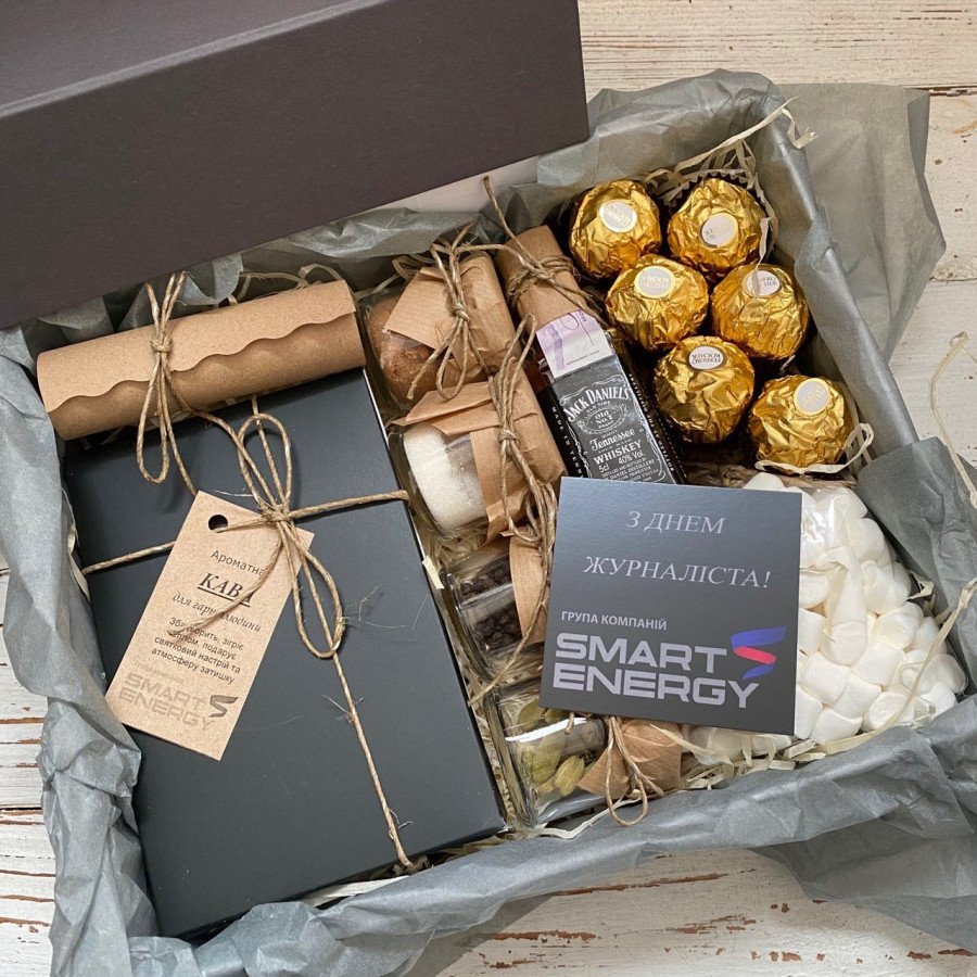 Корпоративний подарунковий набір з кавою брендований