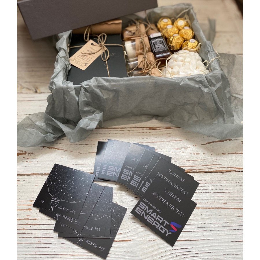 Корпоративний подарунковий набір з кавою брендований