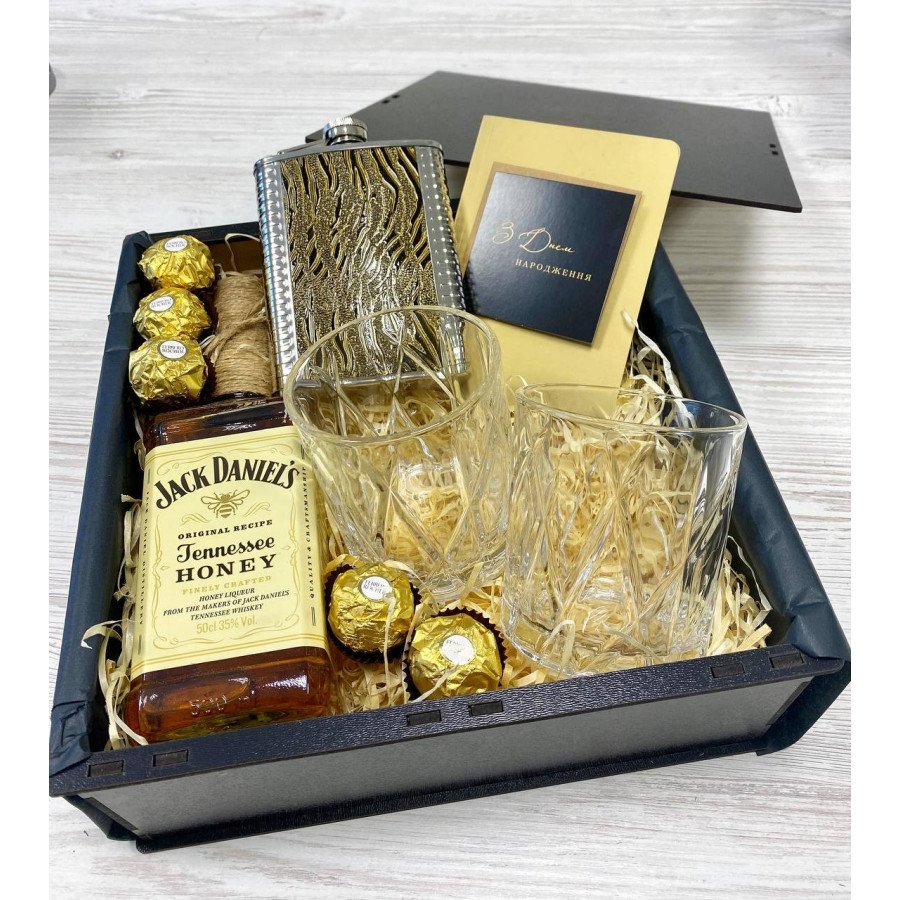 Бокс Jack Daniel's з блокнотом та бокалами для чоловіка