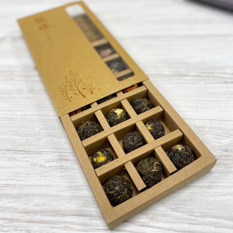 Теплий подарунок з чаєм пуер та носочками №25020