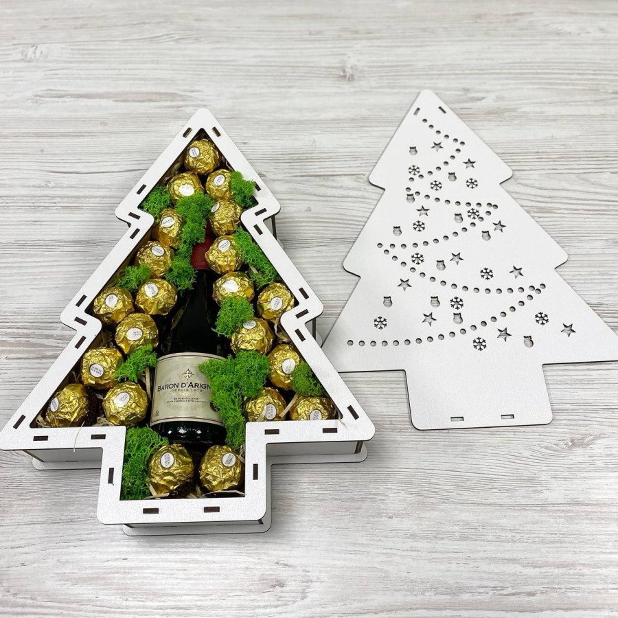 Набір новорічний "Ялинка-Міні" з вином 250мл №25040