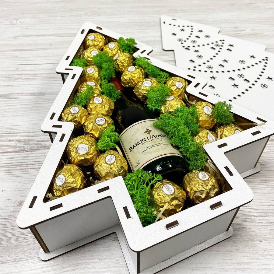 Набір новорічний "Ялинка-Міні" з вином 250мл №25040