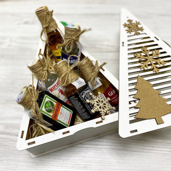 Міні пляшечки в новорічному боксі №25060