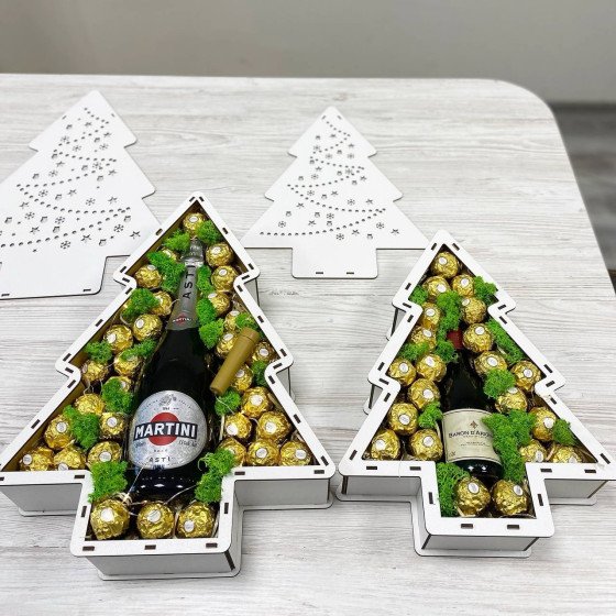 Набір новорічний "Ялинка-Міні" з вином 250мл №25040