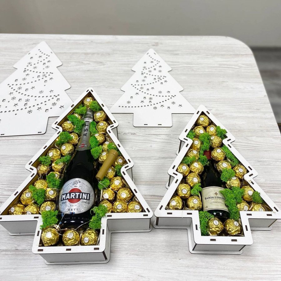 Набір новорічний "Ялинка-Міні" з вином 250мл №25040