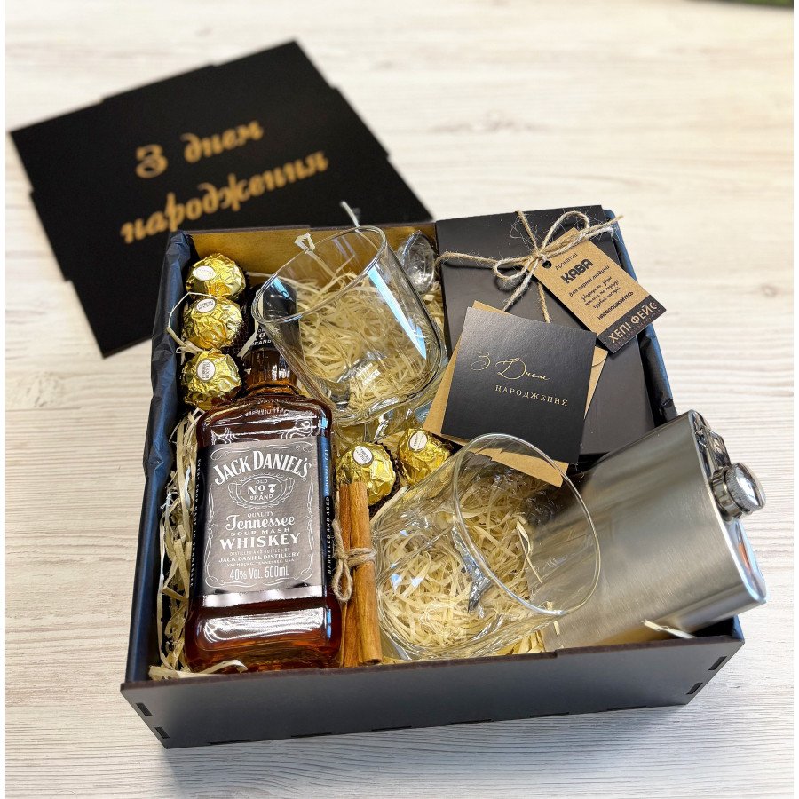 Подарунковий набір Jack Daniel's з блокнотом і келихами - креативний подарунок для чоловіка купити