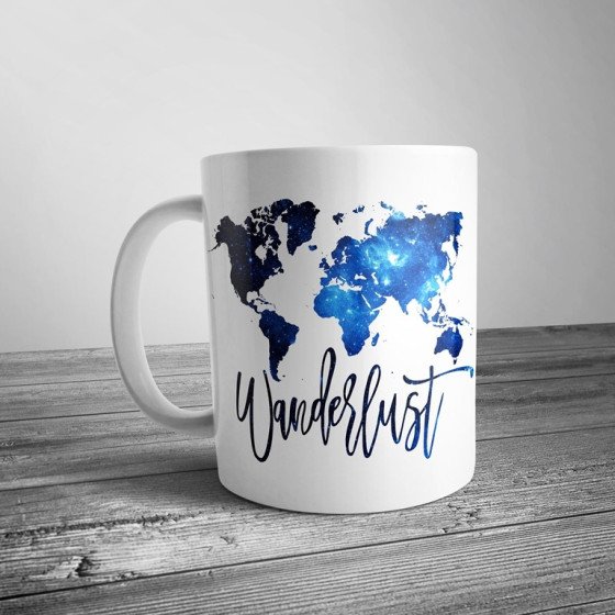 Чашка з принтом "Карта світу"