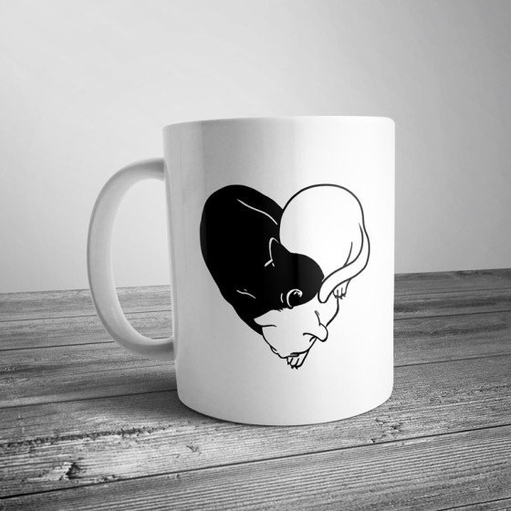 Чашка з котиками в серці