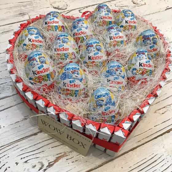 Серце з Kinder шоколаду та з Кіндер-сюрпризом