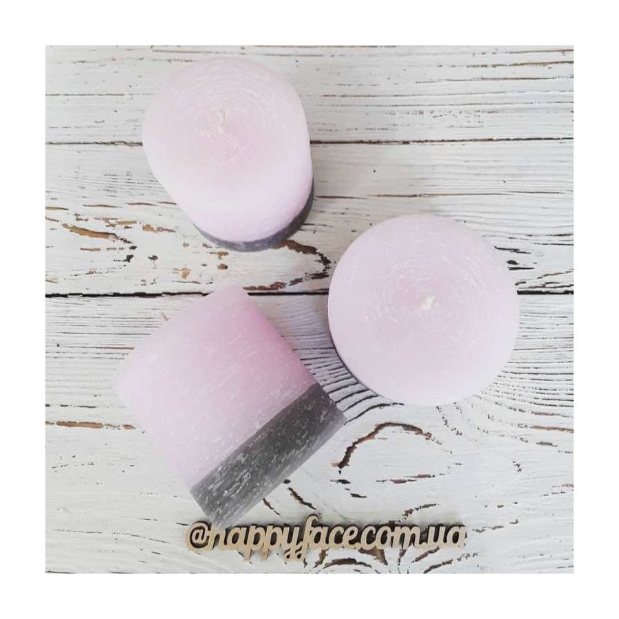 Свічка декоративна рожево-сіра 7,5х7 см Подарунки - 2