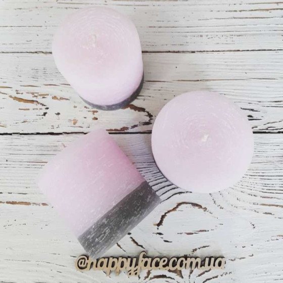 Набір декоративних свічок 3 шт рожеві